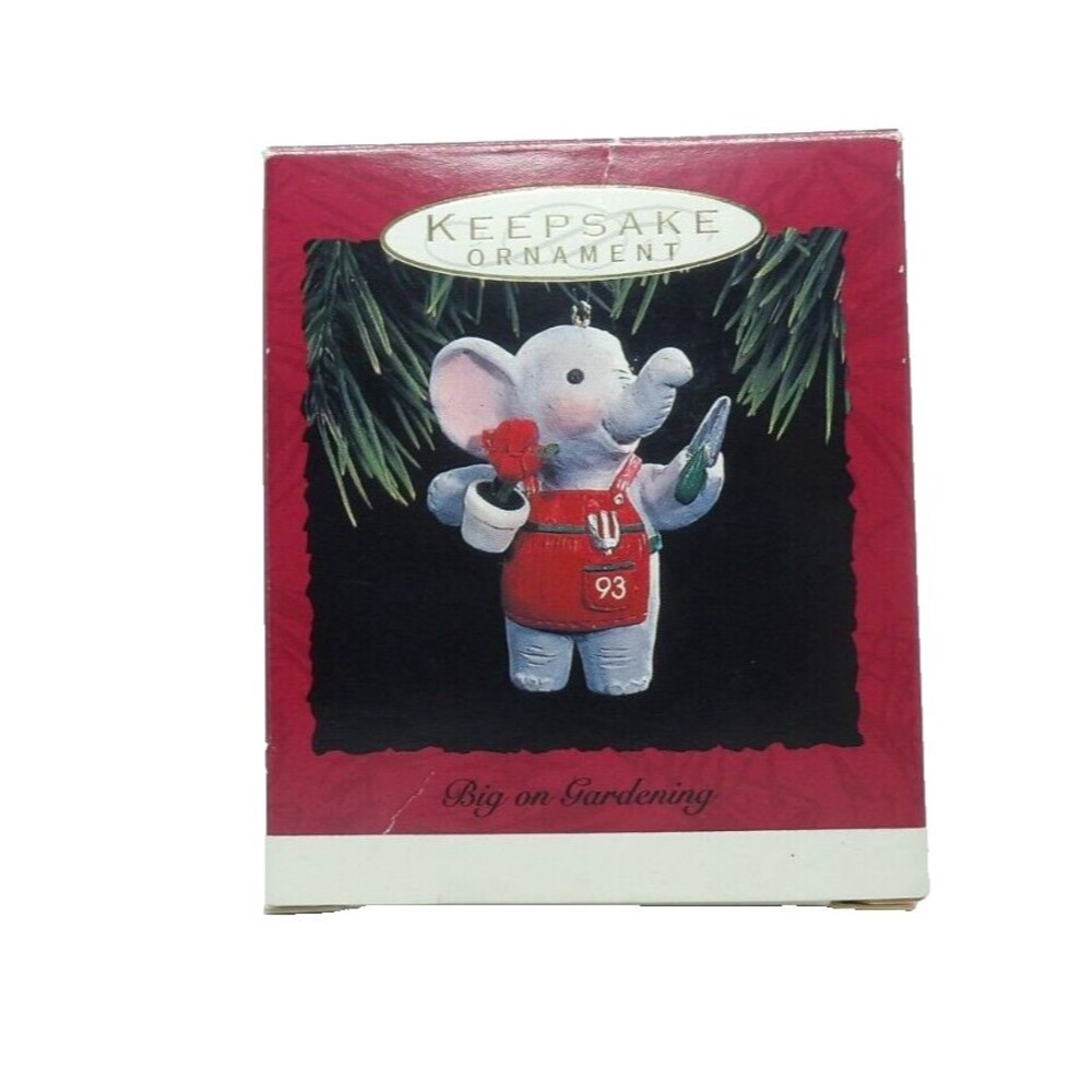 Hallmark Keepsake Ornament 1993 Big On Gardening Elephant Garden Tools Christmas - Picture 7 of 12